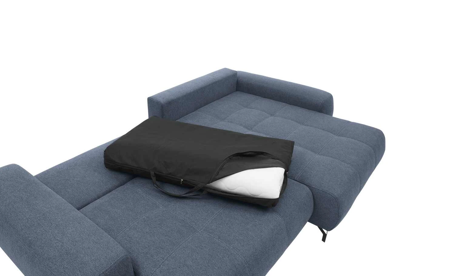 bobb Ecksofa mit Boxspringpolsterung Filis de Luxe | Webstoff (Nachhaltig) Marine (Blau) rechts Schwarz 4 bobb Ecksofa mit Boxspringpolsterung Filis de Luxe | Webstoff (Nachhaltig) Marine (Blau) rechts Schwarz – Bild 2