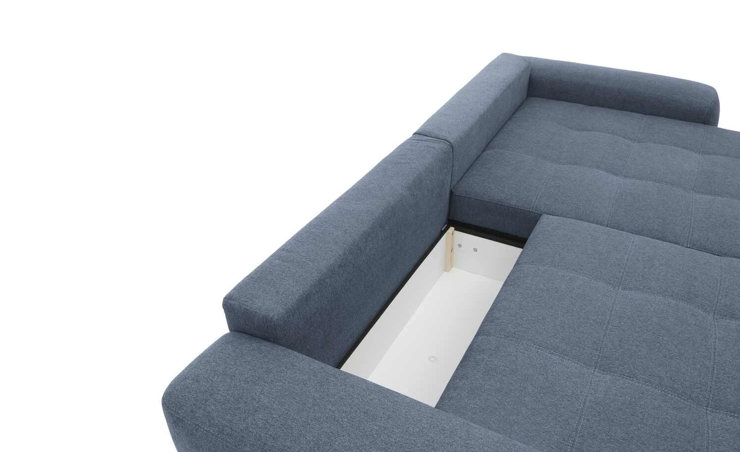 bobb Ecksofa mit Boxspringpolsterung Filis de Luxe | Webstoff (Nachhaltig) Marine (Blau) rechts Schwarz 5 bobb Ecksofa mit Boxspringpolsterung Filis de Luxe | Webstoff (Nachhaltig) Marine (Blau) rechts Schwarz – Bild 3