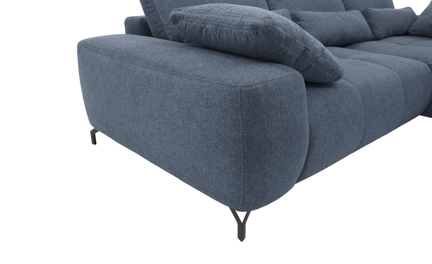bobb Ecksofa mit Boxspringpolsterung Filis de Luxe | Webstoff (Nachhaltig) Marine (Blau) rechts Schwarz 6 bobb Ecksofa mit Boxspringpolsterung Filis de Luxe | Webstoff (Nachhaltig) Marine (Blau) rechts Schwarz – Bild 4