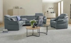 himolla Ecksofa 9707 | Navy (Blau-Schwarz) links Erweiterte Funktion