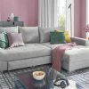 bobb Ecksofa Melody | Silbergrau Mikrofaser rechts