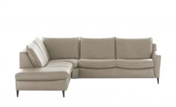 Wohnwert Ecksofa Leder Yola | Grey (Hellgrau) links ohne