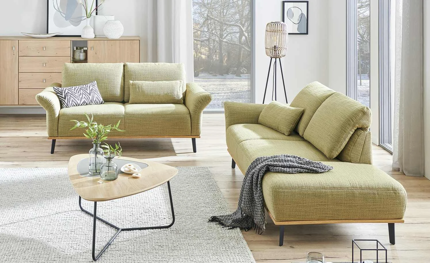 Sofa, 2,5 Sitzer Svenja | Gelb-Grün 3 Sofa, 2,5 Sitzer Svenja | Gelb-Grün