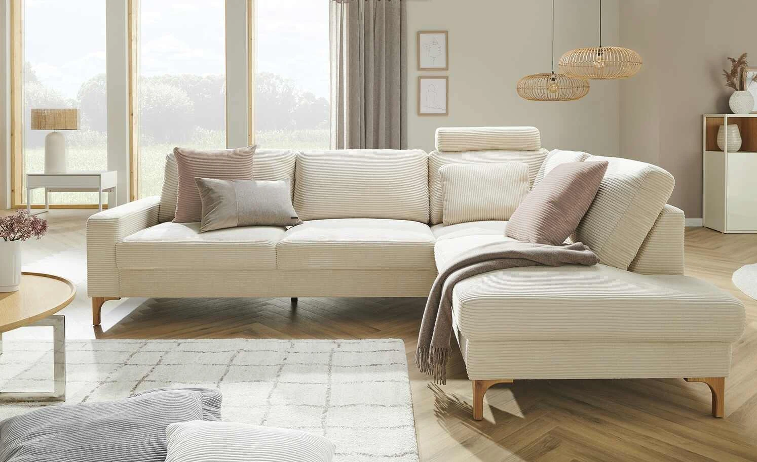 VIVA Cord-Sofa Capa | Nature (Beige) rechts 4 VIVA Cord-Sofa Capa | Nature (Beige) rechts – Bild 2