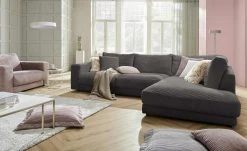 VIVA Cord-Ecksofa Sila | Dark Grey (Anthrazit) rechts