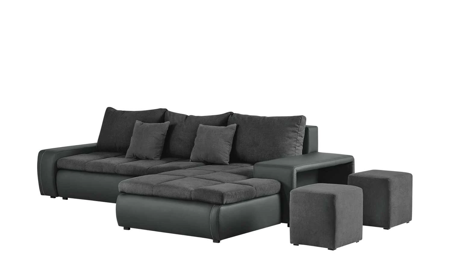 switch Ecksofa mit 2 Sitzhocker Riva | Schwarz rechts ohne 5 switch Ecksofa mit 2 Sitzhocker Riva | Schwarz rechts ohne – Bild 3
