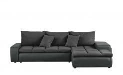 switch Ecksofa mit 2 Sitzhocker Riva | Schwarz rechts ohne