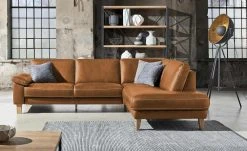 Ravensberger Werkstätten Ecksofa Leder Domino | Cognac (Rot-Braun) rechts