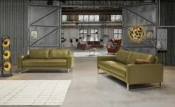 Ravensberger Werkstätten Ledersofa Domino | Camouflage (Dunkelgrün) 181|cm