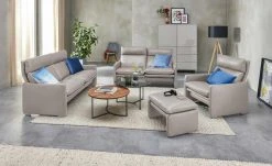 erpo just relax Ledersofa JR 290 Trento | Kiesel (Hellgrau) 2