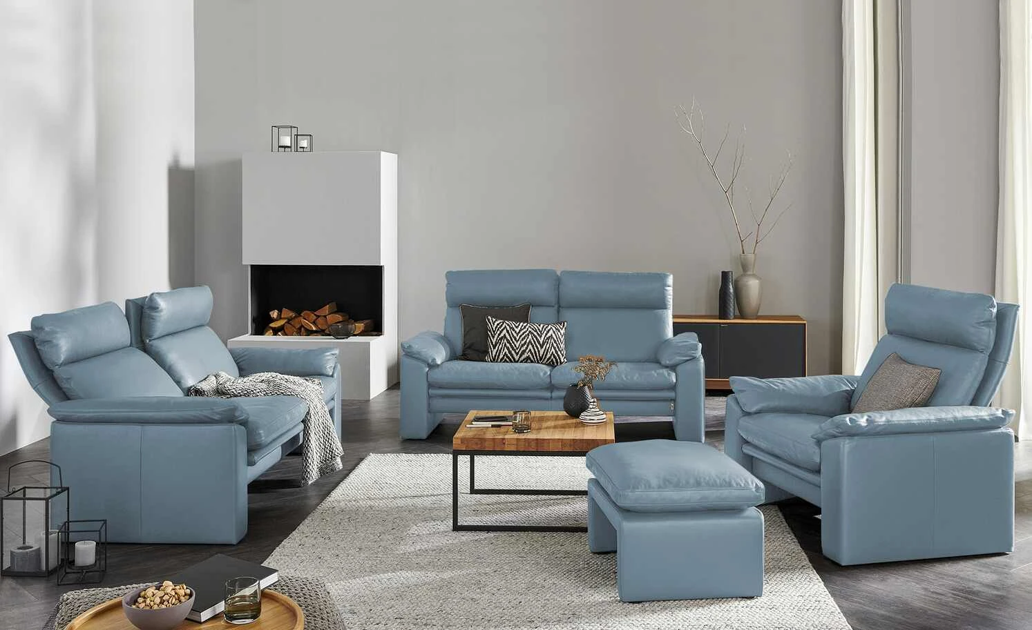 erpo just relax Ledersofa JR960 Bari | Iceblue (Petrol) 2 3 erpo just relax Ledersofa JR960 Bari | Iceblue (Petrol) 2