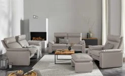 erpo just relax Ledersofa JR960 Bari | Kiesel (Hellgrau) 2