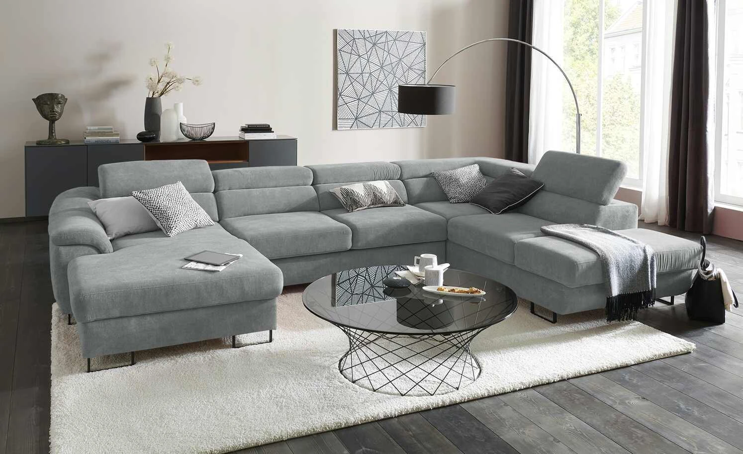 switch Wohnlandschaft Lavos-U | Grau rechts Grundfunktion 3 switch Wohnlandschaft Lavos-U | Grau rechts Grundfunktion