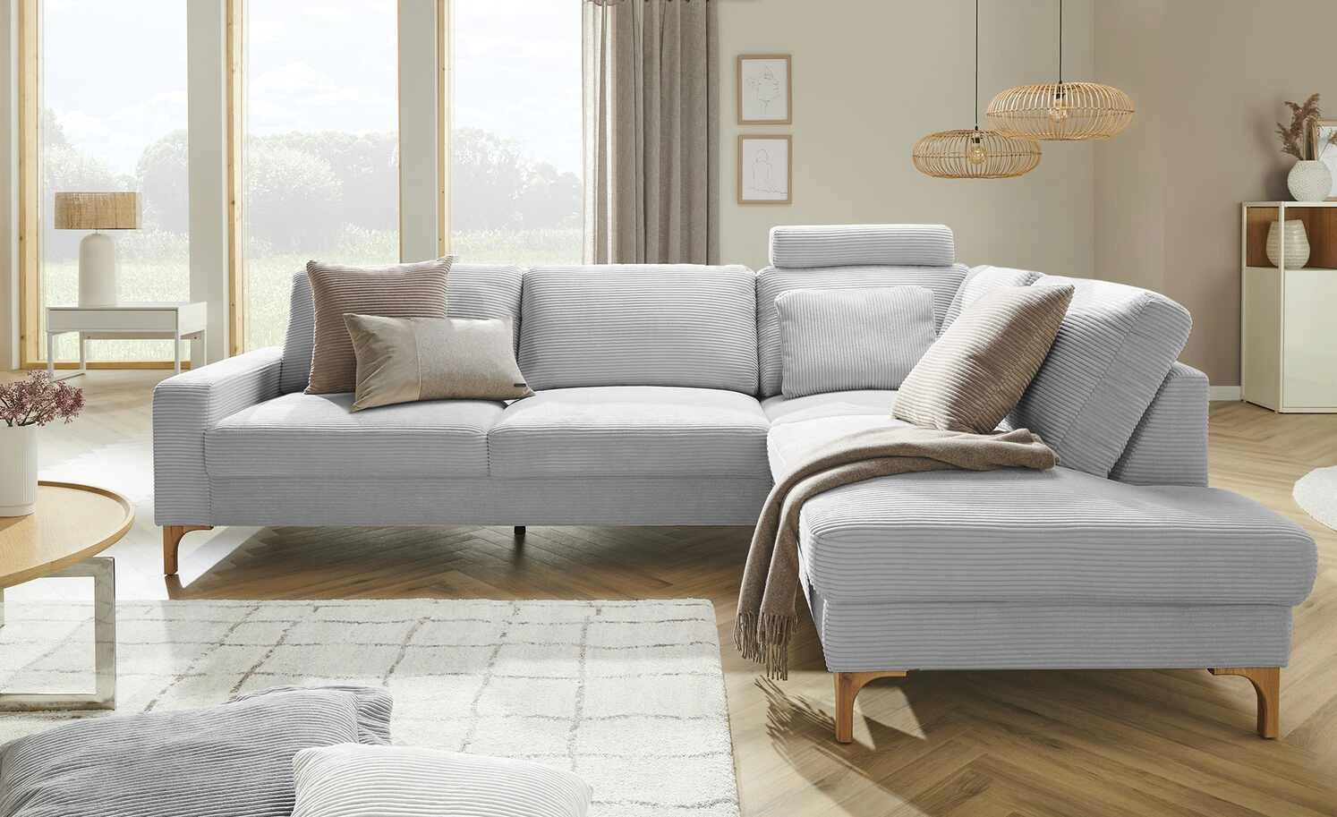 VIVA Cord-Sofa Capa | Grey (Grau) rechts 3 VIVA Cord-Sofa Capa | Grey (Grau) rechts