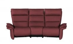 Wohnwert Trapezsofa aus Leder Corvina | Bordeaux (Rot)