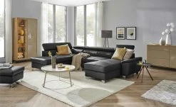 uno Wohnlandschaft Avola | Schwarz links Erweiterte Funktion