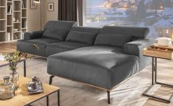 uno Ecksofa Perla | Anthracite (Dunkelgrau) rechts