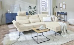 Ecksofa mit Funktion Twister | rechts Natur (Beige)