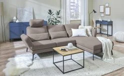 Ecksofa mit Funktion Twister | rechts Taupe (Braun)