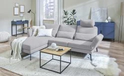 Ecksofa mit Funktion Twister | links Hellgrau