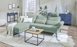 Ecksofa mit Funktion Twister | links Mint (Grün)