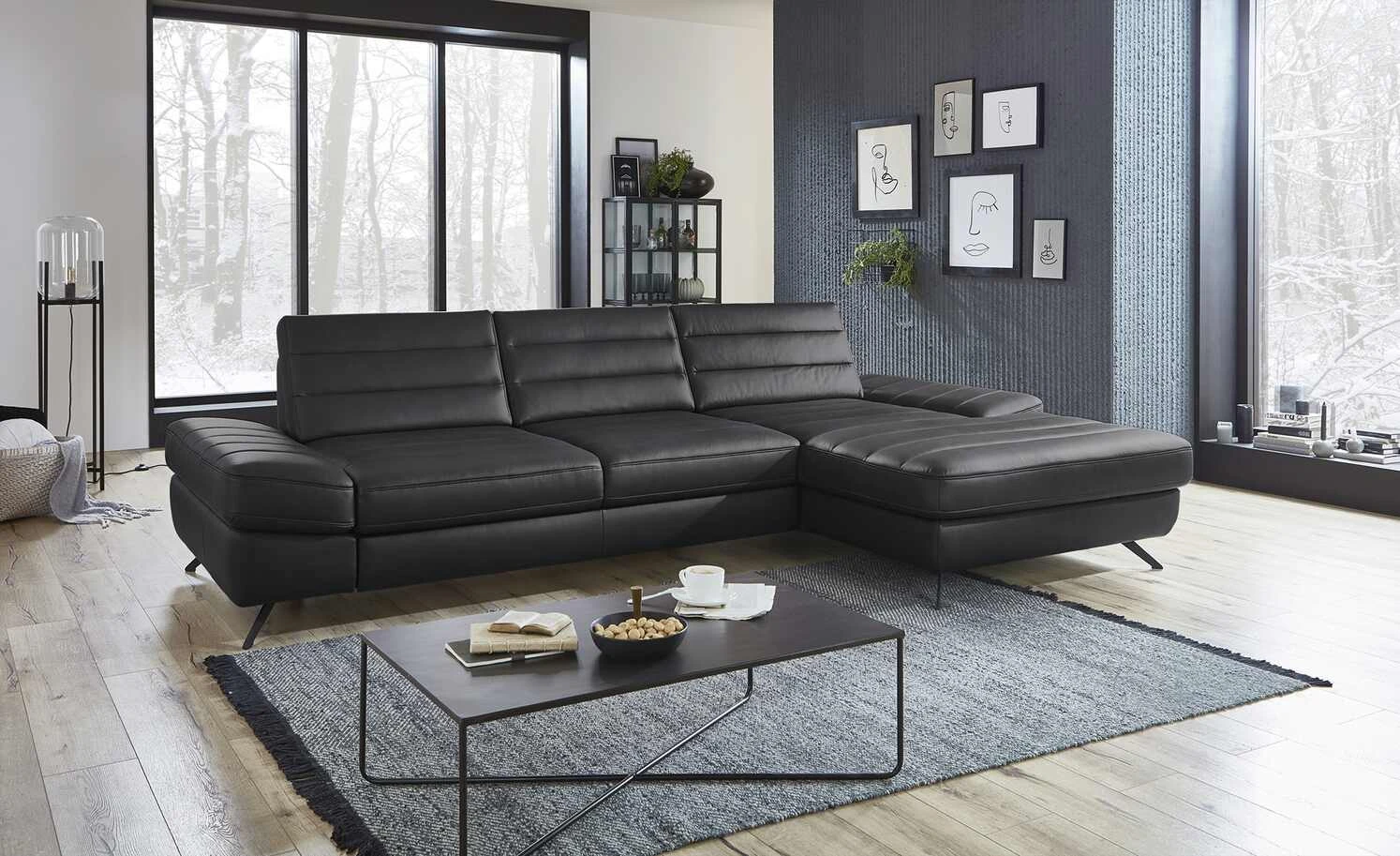 meinSofa Ecksofa Bela | Schwarz rechts ohne 3 meinSofa Ecksofa Bela | Schwarz rechts ohne