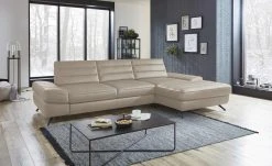 meinSofa Ecksofa Bela | Granit (Hellgrau) rechts ohne