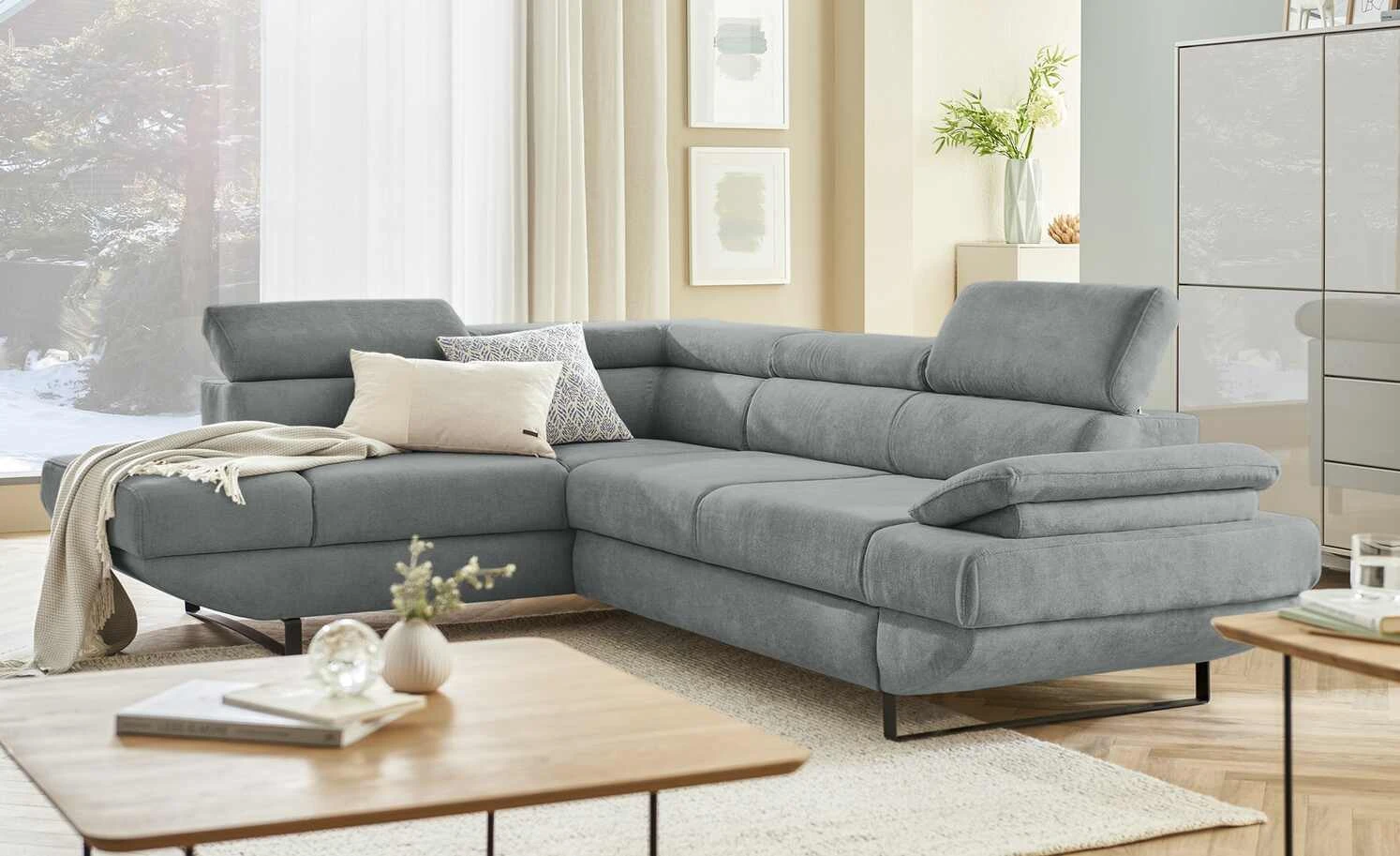 switch Ecksofa Gio | Grau links Grundfunktion 3 switch Ecksofa Gio | Grau links Grundfunktion