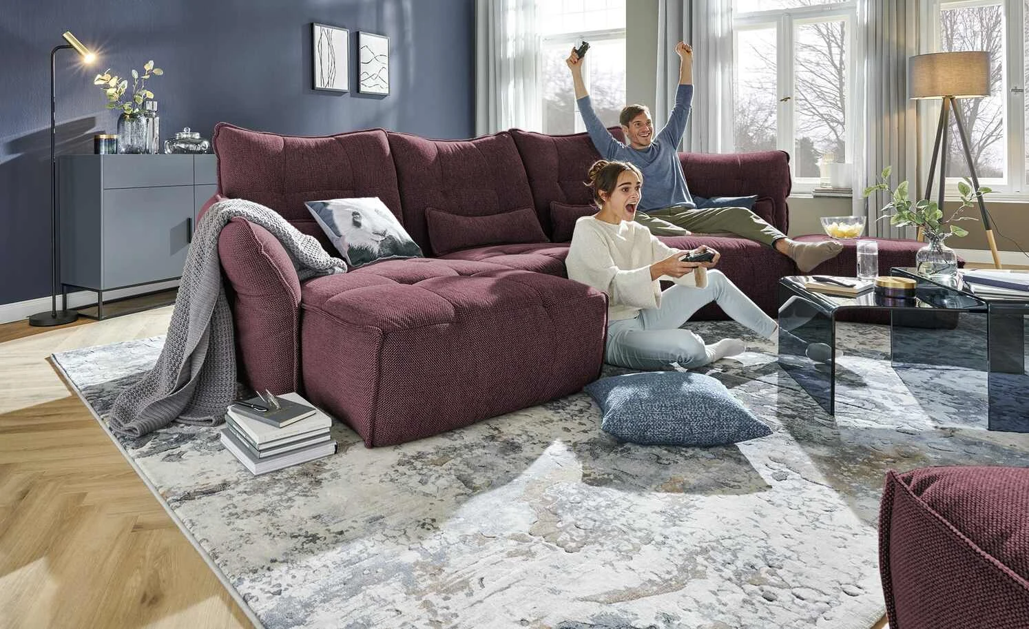 bobb Wohnlandschaft Jeaneva | Burgunderrot links 3 bobb Wohnlandschaft Jeaneva | Burgunderrot links