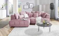 switch Ecksofa Tiga | Altrosa (Rosa-Grau) links ohne