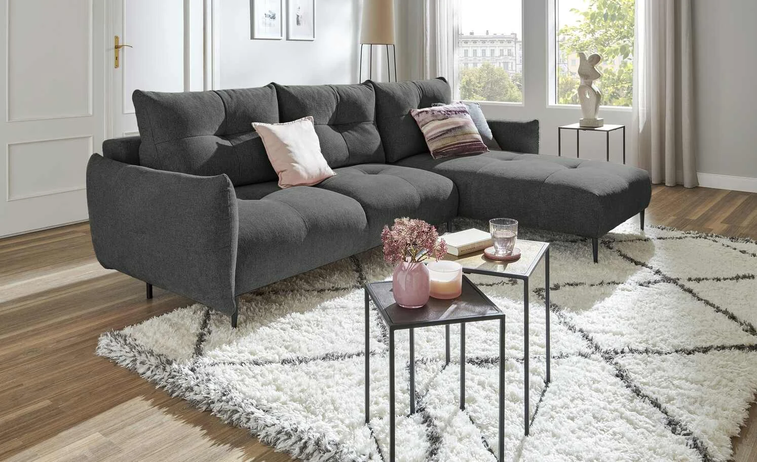 switch Ecksofa Spezia | Anthrazit rechts ohne 3 switch Ecksofa Spezia | Anthrazit rechts ohne