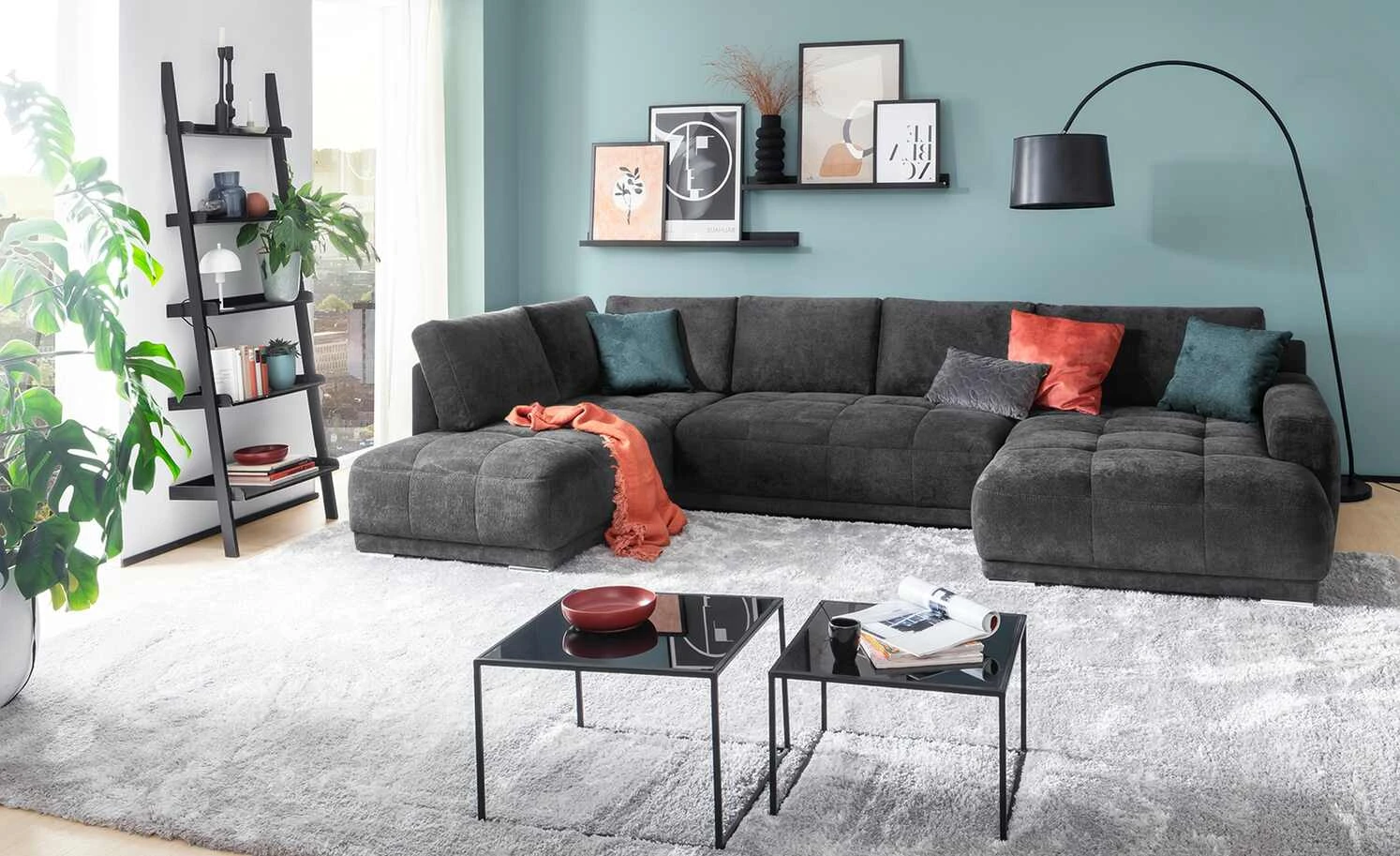 bobb Wohnlandschaft Kerrin | Schwarz links 3 bobb Wohnlandschaft Kerrin | Schwarz links