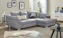 bobb Ecksofa Melody | Stone (Grau) Webstoff rechts