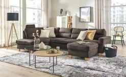 uno Wohnlandschaft mit Schlaffunktion Vito | Dunkelbraun links ohne