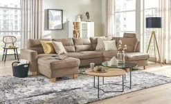 uno Wohnlandschaft mit Schlaffunktion Vito | Braun rechts ohne