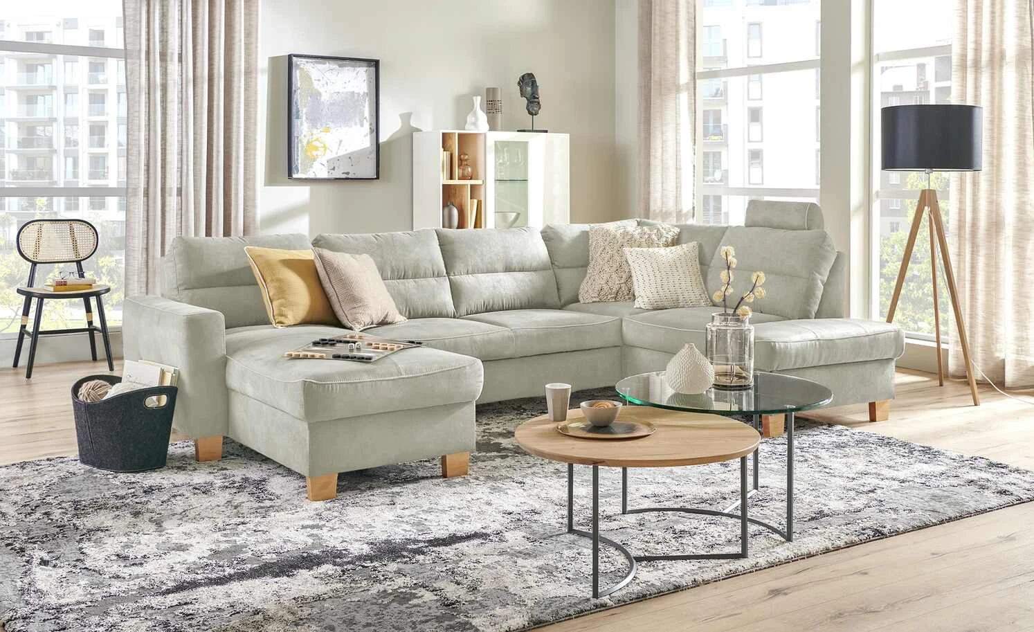 uno Wohnlandschaft mit Schlaffunktion Vito | Grau rechts ohne 3 uno Wohnlandschaft mit Schlaffunktion Vito | Grau rechts ohne