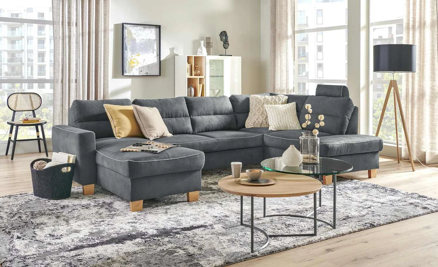 uno Wohnlandschaft mit Schlaffunktion Vito | Anthrazit rechts ohne 3 uno Wohnlandschaft mit Schlaffunktion Vito | Anthrazit rechts ohne