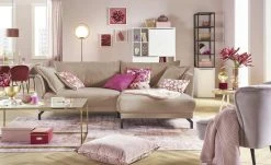 bobb Ecksofa Yolanda | Taupe (Braun) rechts Mikrofaser