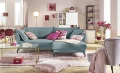 bobb Ecksofa Yolanda | Blaugrau rechts Mikrofaser