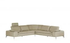 W.SCHILLIG Ecksofa Leder Valentinoo | Stone (Grau - Beige) 298|cm 298|cm -Sofas Verkaufsladen 29406252 19 202208291243