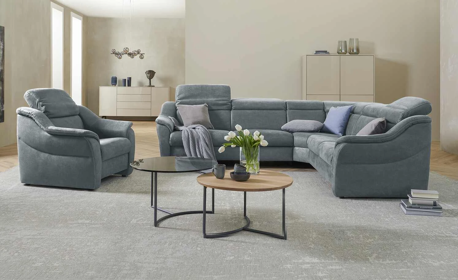himolla Ecksofa 9707 | Navy (Blau-Schwarz) rechts Grundfunktion 3 himolla Ecksofa 9707 | Navy (Blau-Schwarz) rechts Grundfunktion