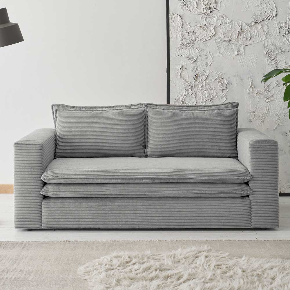 Sofas Verkaufsladen -Sofas Verkaufsladen breitcord 2 sitzer couch in hellgrau modern gestaltet tessina 01